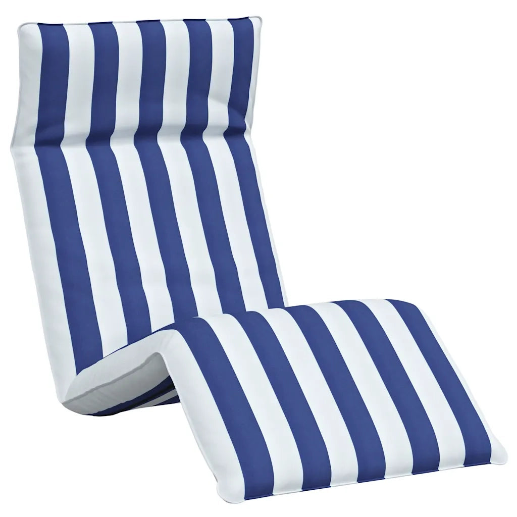 Sdraio da giardino | Lettino Pieghevole Blu e Bianco 175x54x8,5 cm in Tessuto Oxford
