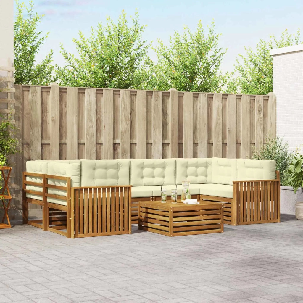 Set di divani da esterno con cuscino 7 pcs Naturale e Crema 3373095