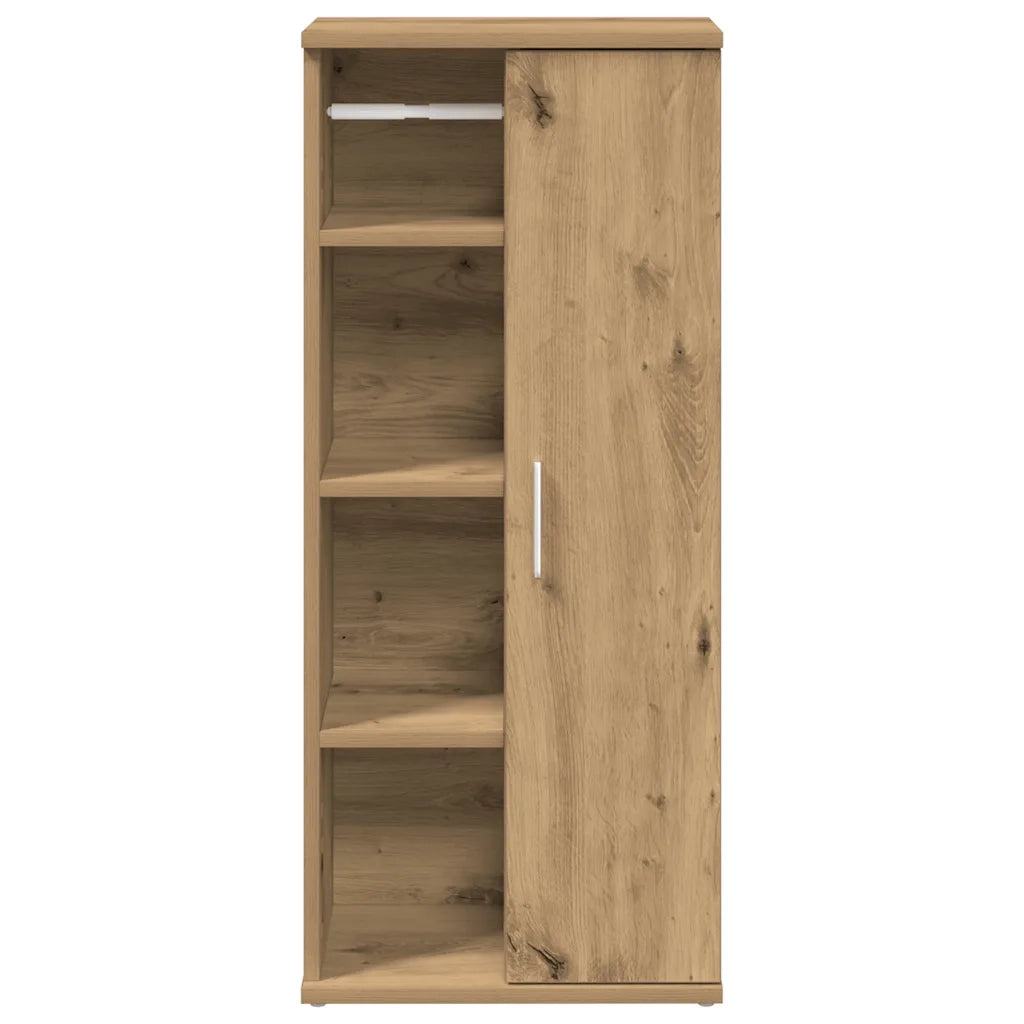 Mobile da Bagno con Portarotolo Rovere Artigianale 39x22x90 cm 858532