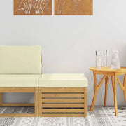 Sedia da giardino-Poggiapiedi da Esterno Legno di Acacia Massello Bianco 662093