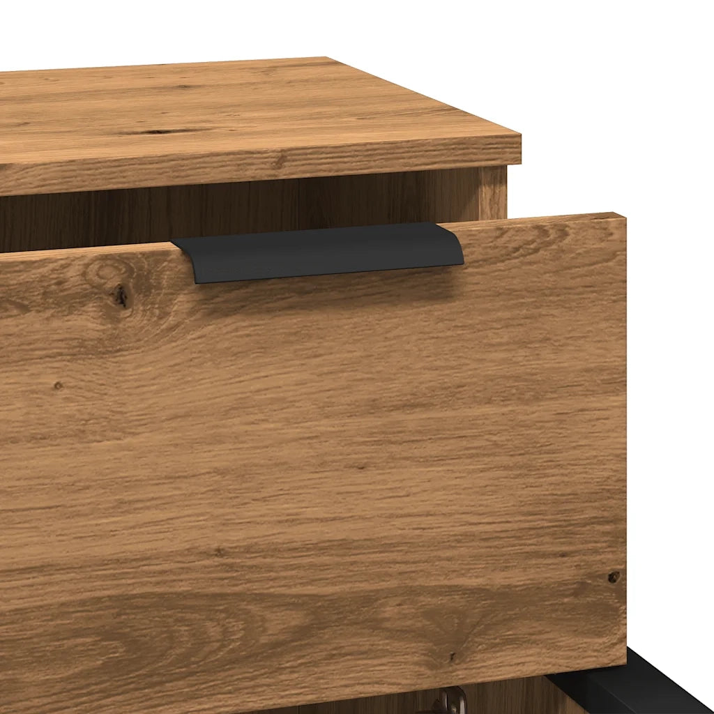 Credenze 2 pz Rovere Artigianale 30x30x70 cm Legno Multistrato 856954