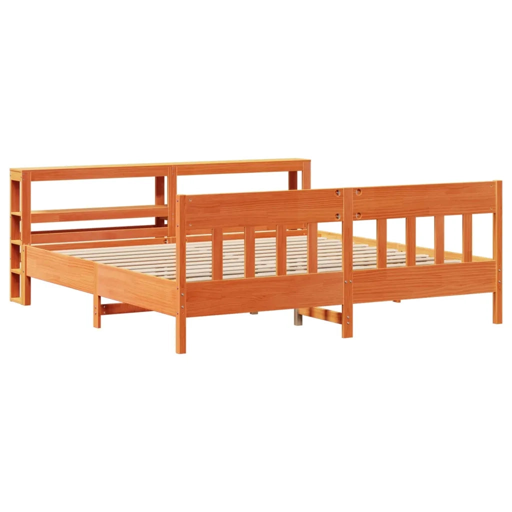 Letto matrimoniale | Letto per adulti | Letto senza Materasso Marrone Cera 180x200 cm in Legno di Pino