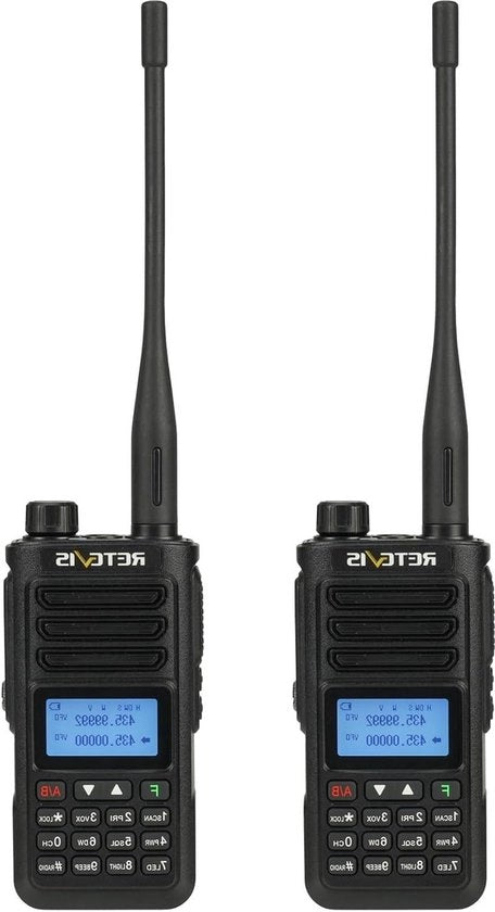 Radio a Mano Dual-banda VFO 2500 mAh Batteria Tipo-C Ricaricabile Impermeabile IP68 Off-road Assistenza in Emergenza Facile da Collegare - Set a Due Nero