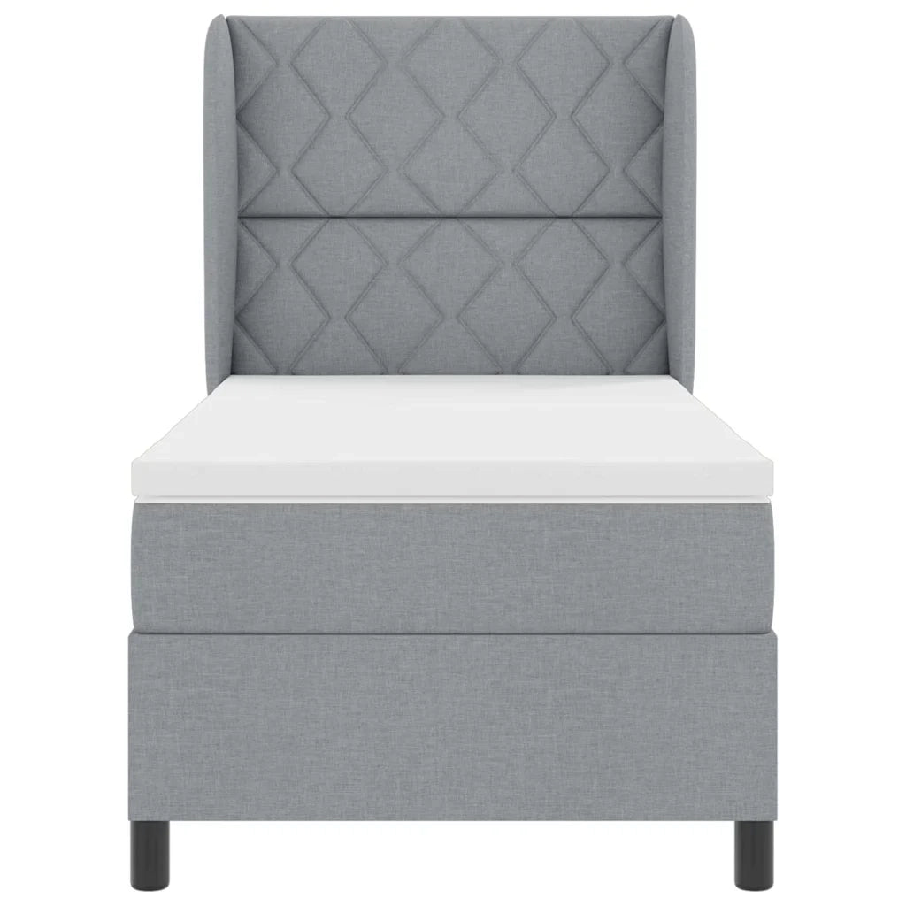 Letto a molle con materasso Grigio chiaro 90 x 200 cm Tessuto 3340606
