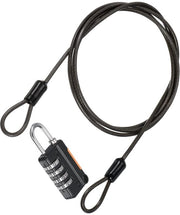 Cavo di sicurezza con combinazione a 4 cifre - Cavo di sicurezza rivestito - Cavo flessibile - Cavo con anello di aggancio doppio - Costruzione in acciaio di alta qualità - Duraturo per bagagli da viaggio