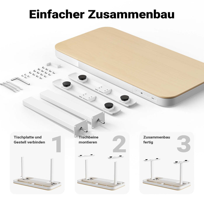 Scrivania motorizzata regolabile in altezza con stazione di ricarica e motore singolo, Standing desk