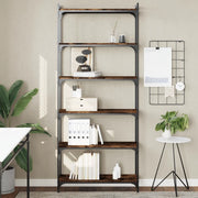 Libreria a 6 Ripiani Rovere Fumo 80x30x188 cm Legno Multistrato 837684