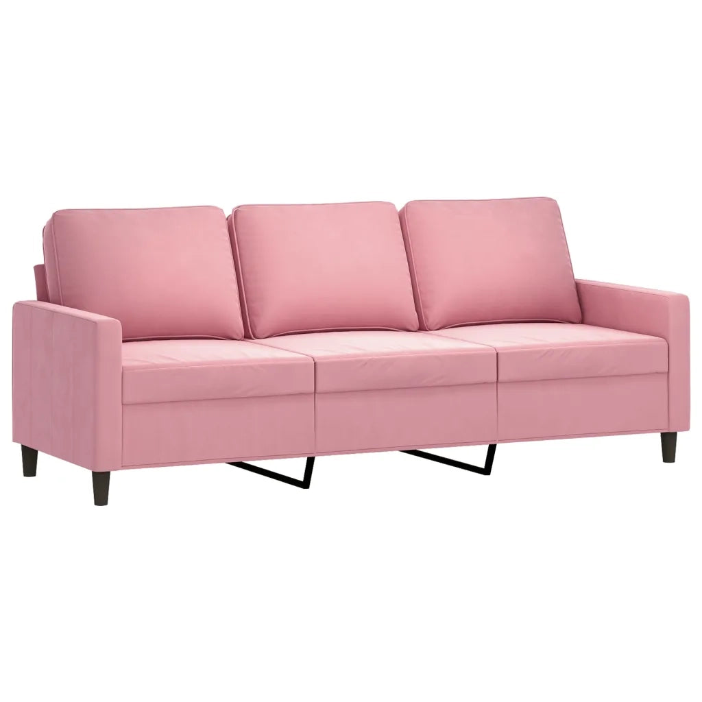 Set di Divani 3 pz con Cuscini rosa in Velluto 3201479