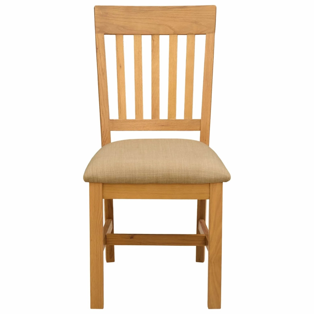 Sedia da pranzo 2 pcs Legno di Quercia Massello Beige 42039156