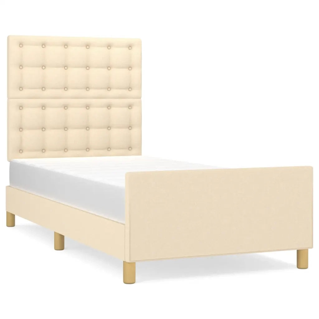 Giroletto senza Materasso-Struttura Letto Crema 100x200 cm in Tessuto 613122