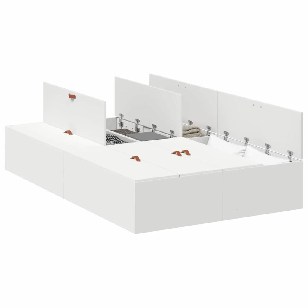 Struttura letto con contenitore-Giroletto con contenitore Bianco 120 x 200 cm 954797