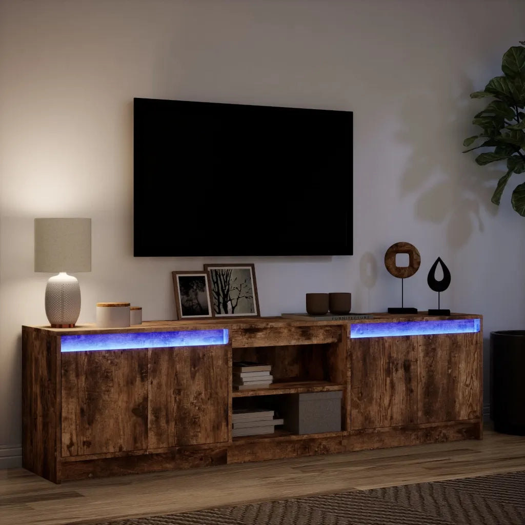 Mobile TV | Armadietto TV | Mobile Porta TV con LED Rovere Fumo 180x34x50cm in Truciolato