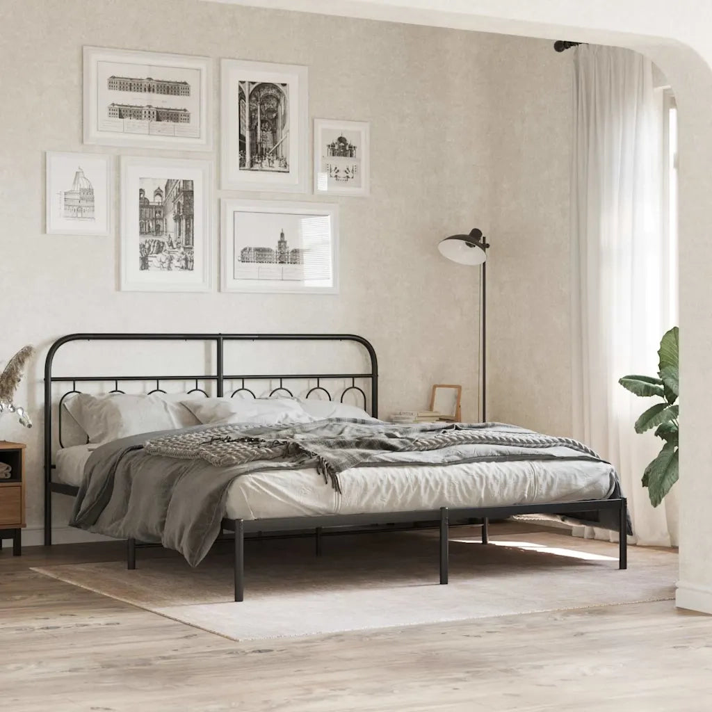 vidaXL Testiera in Metallo Nero 160 cm