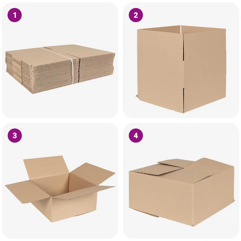 Scatola Pieghevole 50 pcs Naturale 30 x 30 x 15 cm Cartone 4106568
