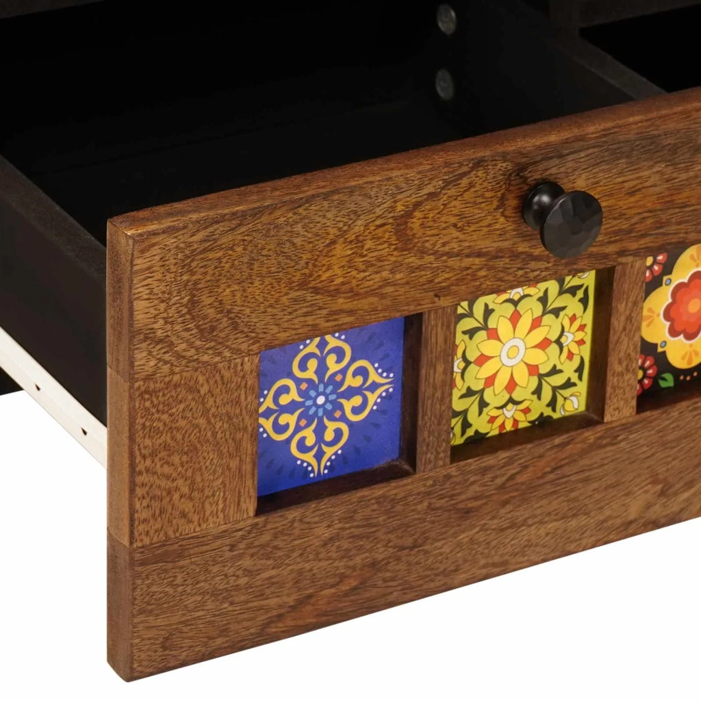 Mobile TV-Credenza per TV Noce 100 x 33 x 46 cm Legno di mango massello 376743