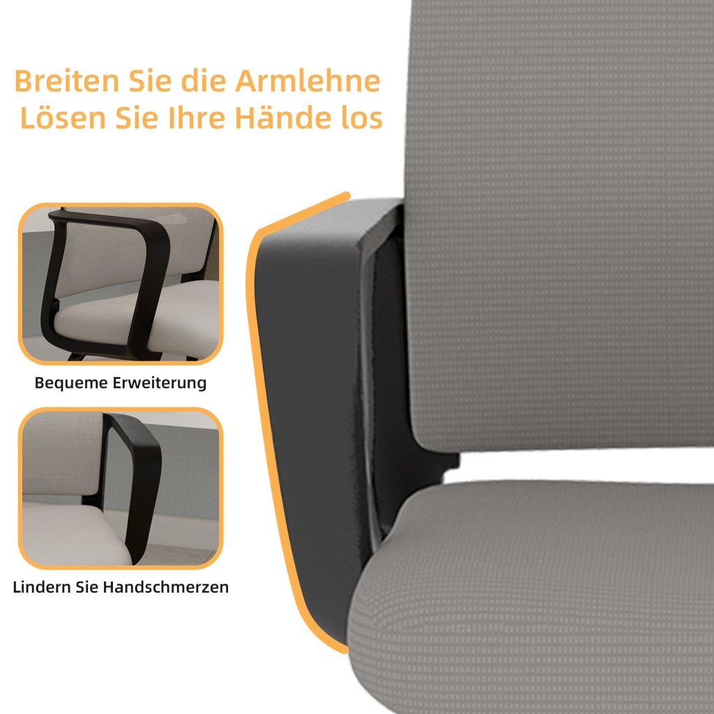 SEDIA Ufficio con Schienale in Mesh Grigio e Nero