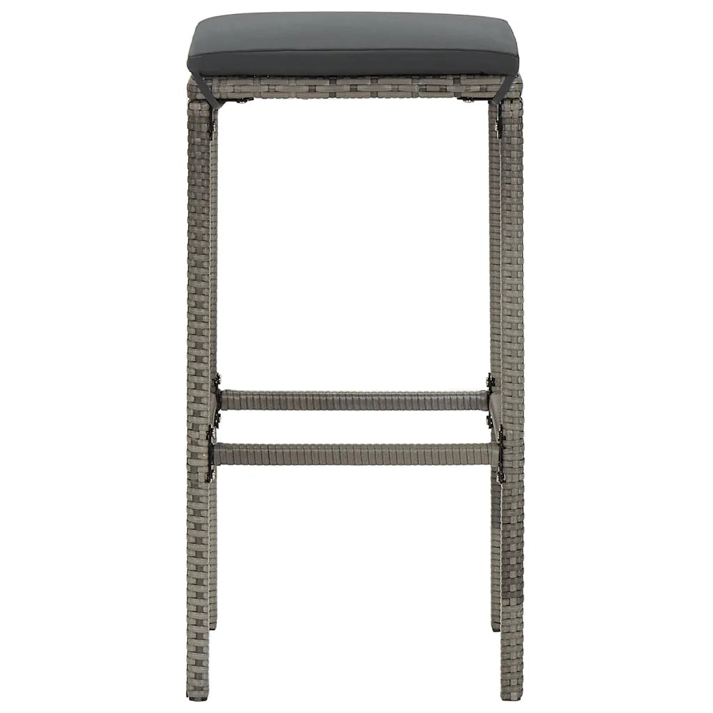 Set Bar Giardino 5pz | Set Salotto da Giardino Grigio Legno Massello Acacia e Polyrattan