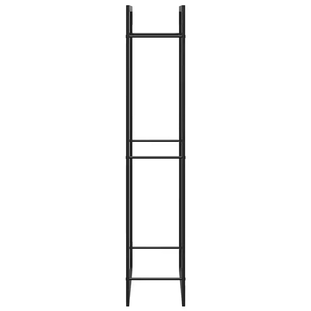 Portalegna Nero Opaco 80x28x154 cm in Acciaio