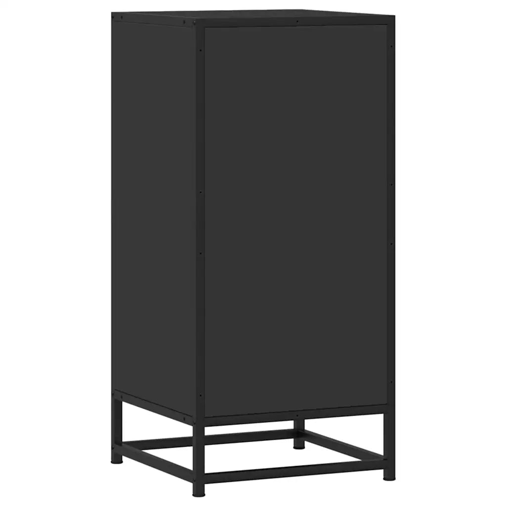 Credenza-Buffet-Armadio da cucina Rovere Nera 35,5x35x76 cm in Truciolato e Metallo 592762