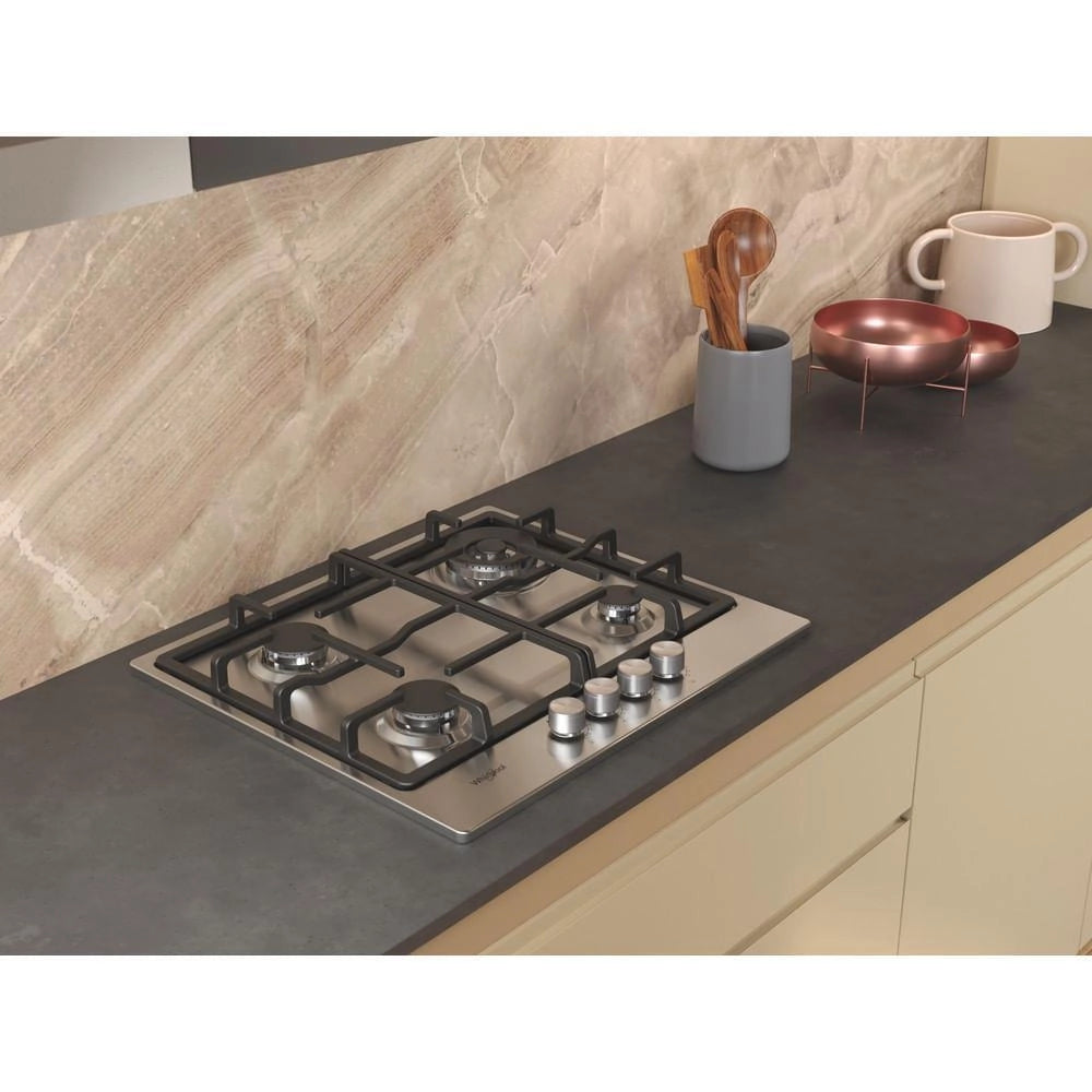 Whirlpool TGML 661 IX Acciaio inox Da incasso 58 cm Gas 4 Fornello(i)