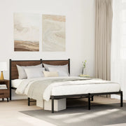 Giroletto senza Materasso in Metallo-Struttura Letto Rovere Fumo 140x200 cm 555370