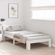 Letto singolo | Letto per adulti | Struttura del letto Bianco 80 x 200 cm Pino massello