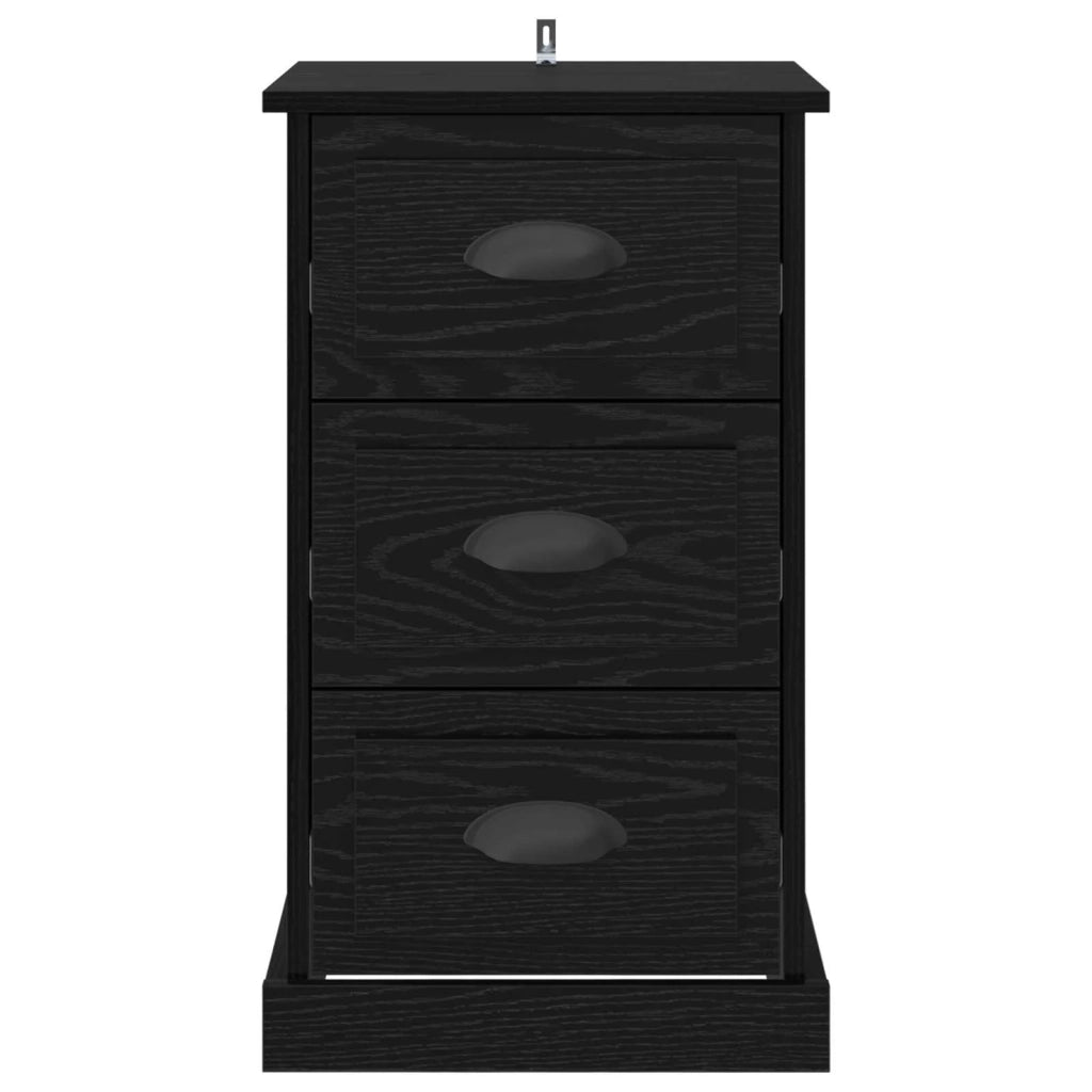 Armadio da Notte con cassetto Rovere Nero 39 x 39 x 67,5 cm 881342