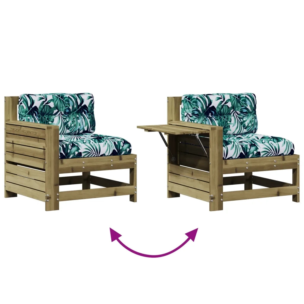 Set Divani da Giardino 5pz con Cuscini Legno Impregnato di Pino