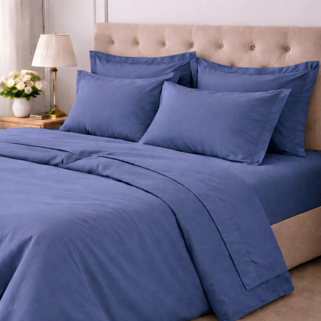 Rotihamo, set Completo Letto Singolo in Cotone, blu
