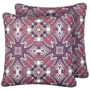Set di 2 cuscini da giardino per esterni con motivo 45 x 45 cm viola Accessorio da giardino