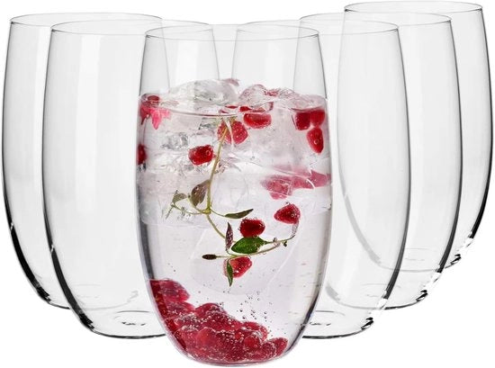 Set di bicchieri da cocktail in vetro resistenti al lavastoviglie - 6 pezzi - 510 ml
