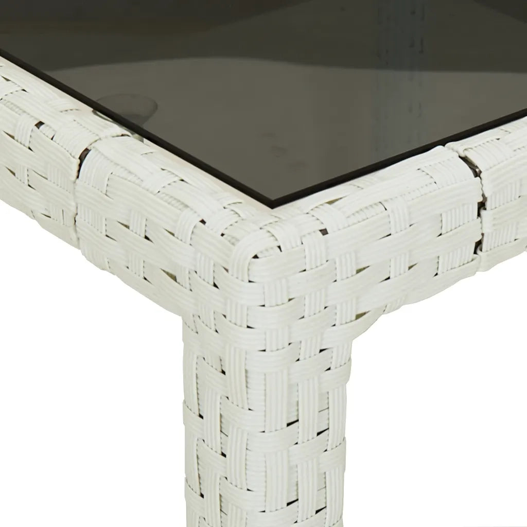 Set da Pranzo da Giardino 5 pz con Cuscini in Polyrattan Bianco 3187341