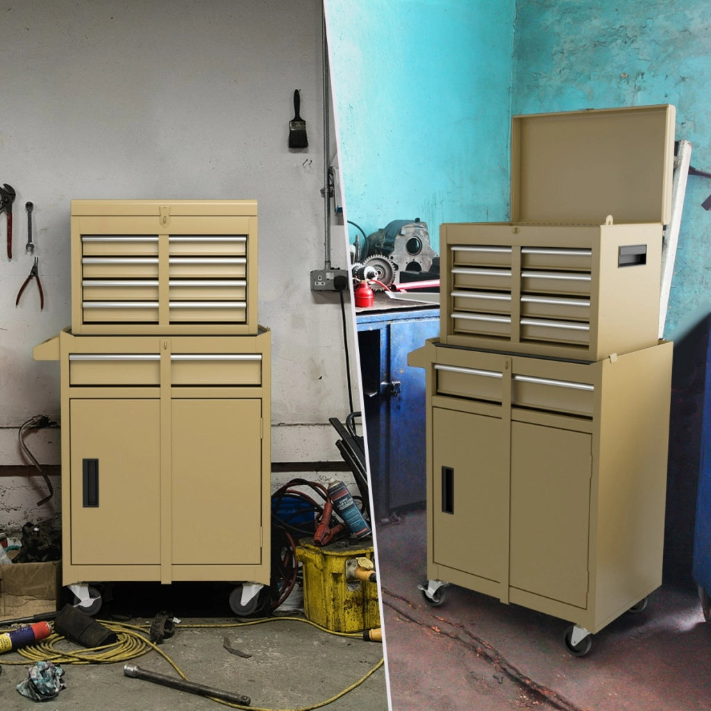 Cassettiera portautensili a 5 cassetti, Armadio portautensili con ruote bloccabili ripiano regolabile Giallo-Deposito utensili Tool