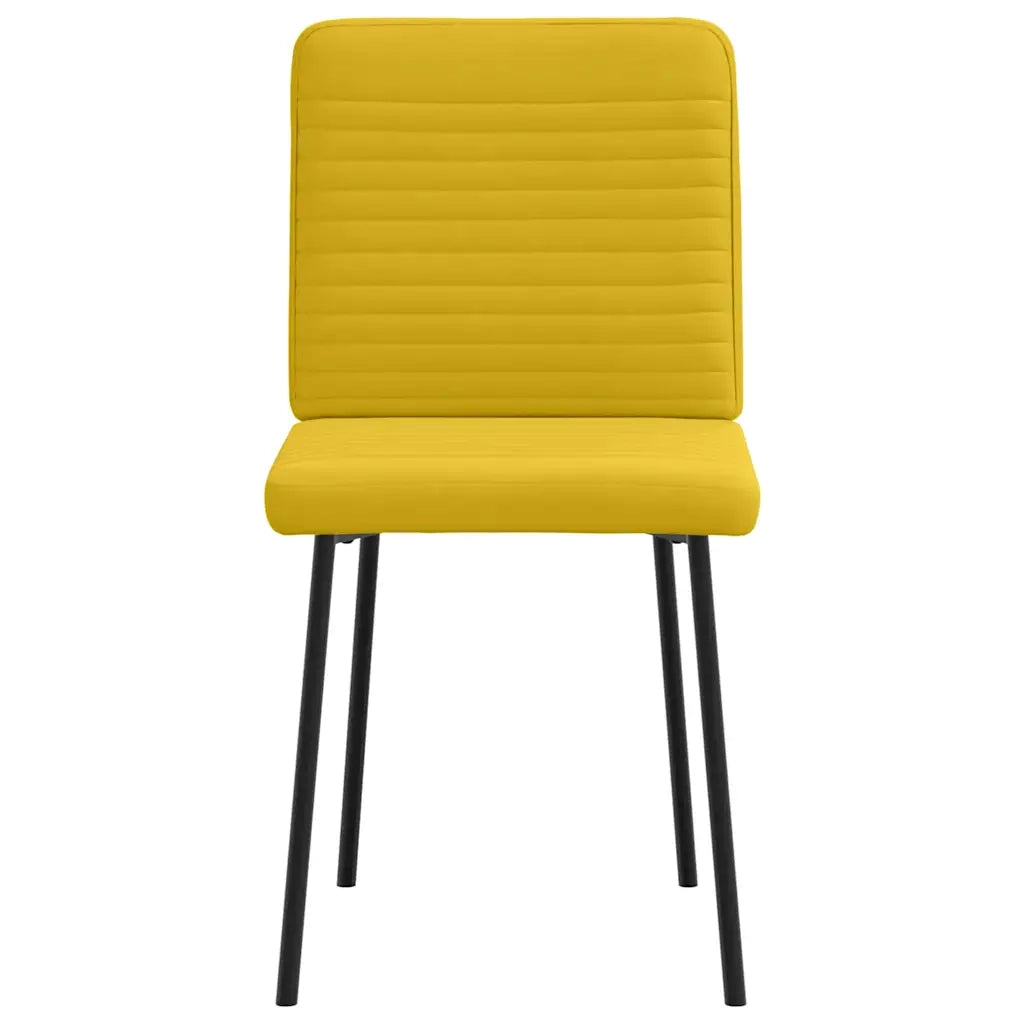 Sedie da Pranzo 2 pz Gialle in Velluto 4101140