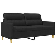 Divano | Divano da soggiorno | Sofa a 2 Posti Nero 120 cm in Tessuto