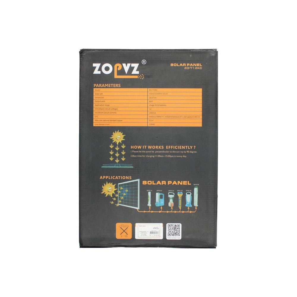Trade Shop - Pannello Solare Caricabatterie Usb 5v 2,4a Ricarica Rapida Smartphone 12w Zo-712kc -
