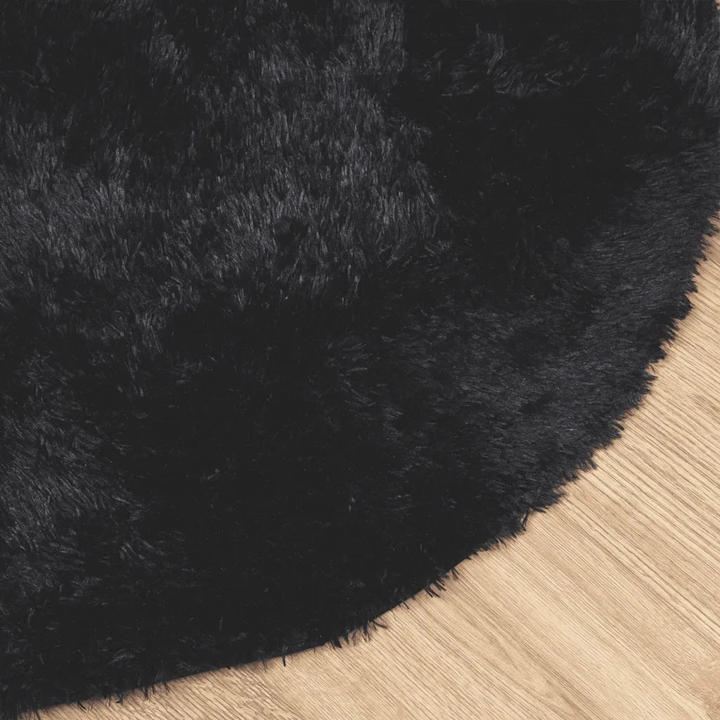Tappeto Shaggy a Pelo Lungo NAVARRA Nero 200x200 cm poliestere