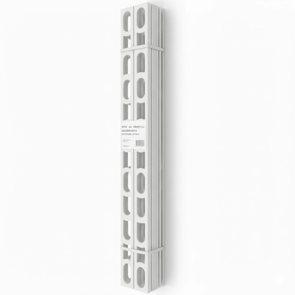 Profili in alluminio verniciato colore bianco luna 103 a l per finitura parete proangle *** pezzi 10 pz, confezione 1