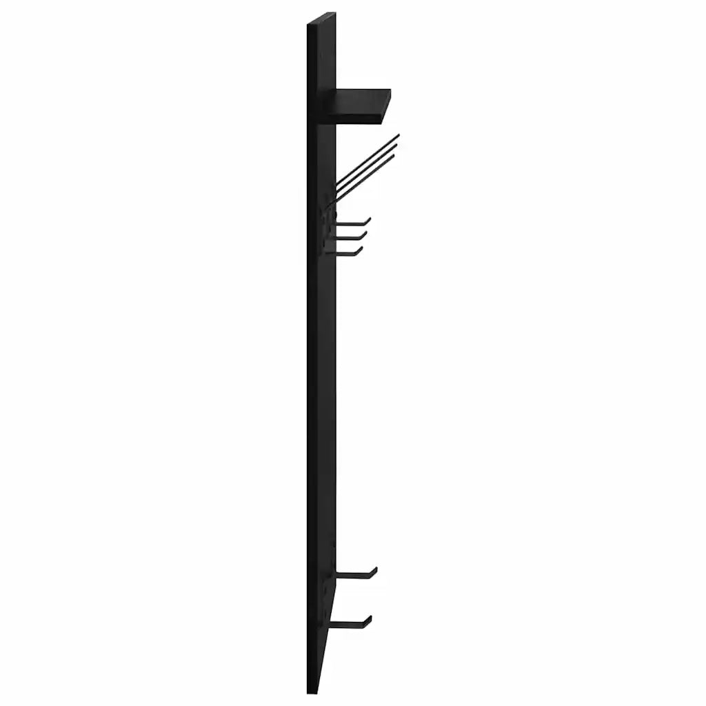 Appendiabiti a muro A parete Rovere Nero 40 x 10 x 90 cm 874452