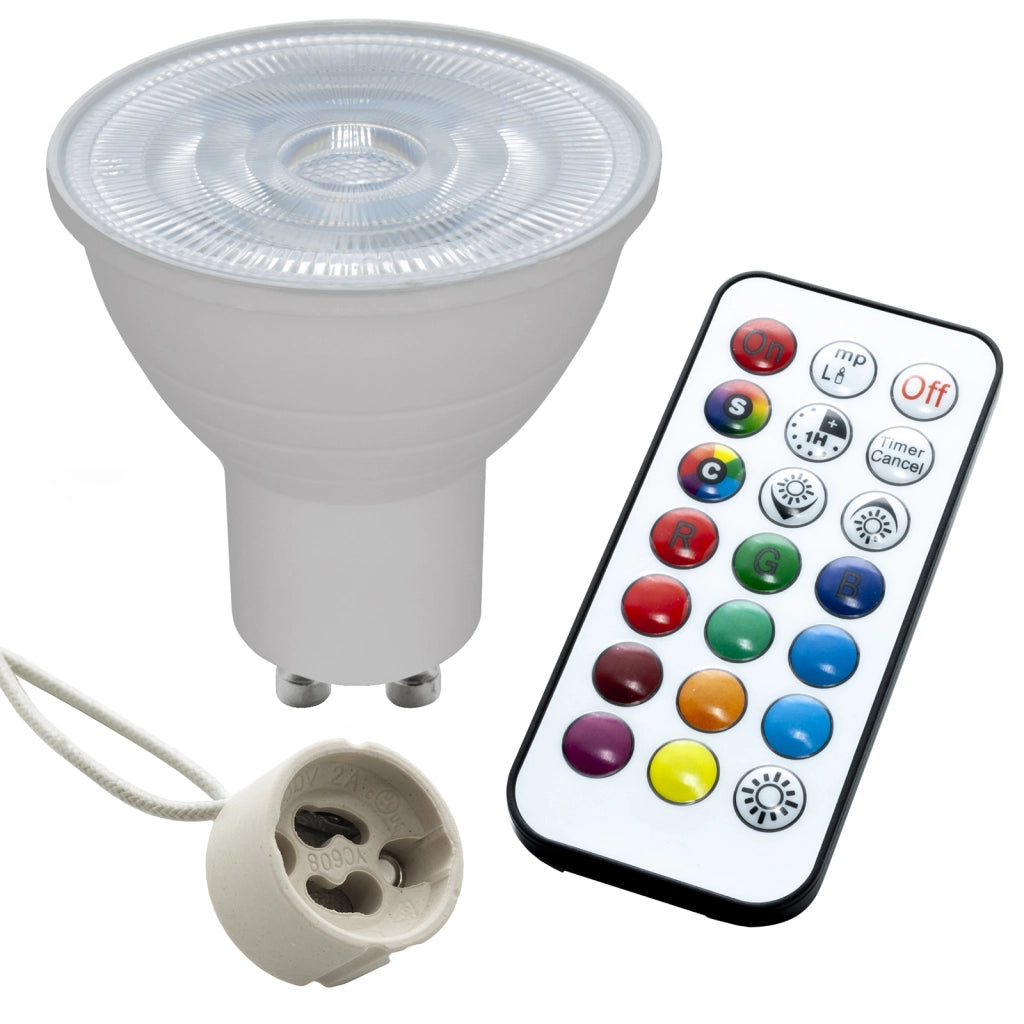 Faretto incasso cromoterapia IP65 LED 6W GU10 box doccia lampada luce multicolore 230V RGB 6000K COLORE SILVER CROMATO