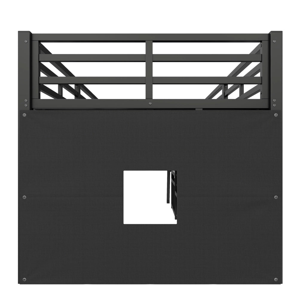 Letto a soppalco basso 90x200 cm con LED e 7 cassetti