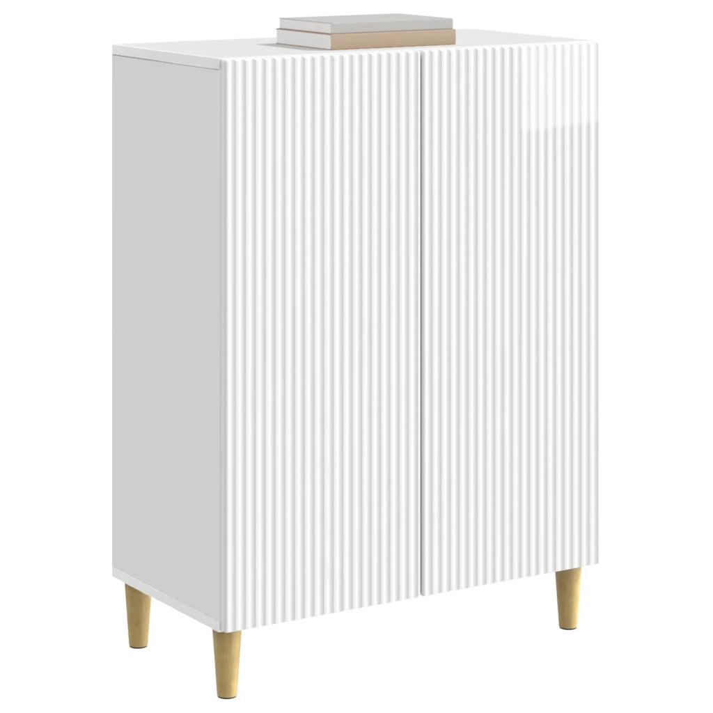 Credenza Bianco Lucido 66 x 34,5 x 90 cm Legno ingegnerizzato 894589
