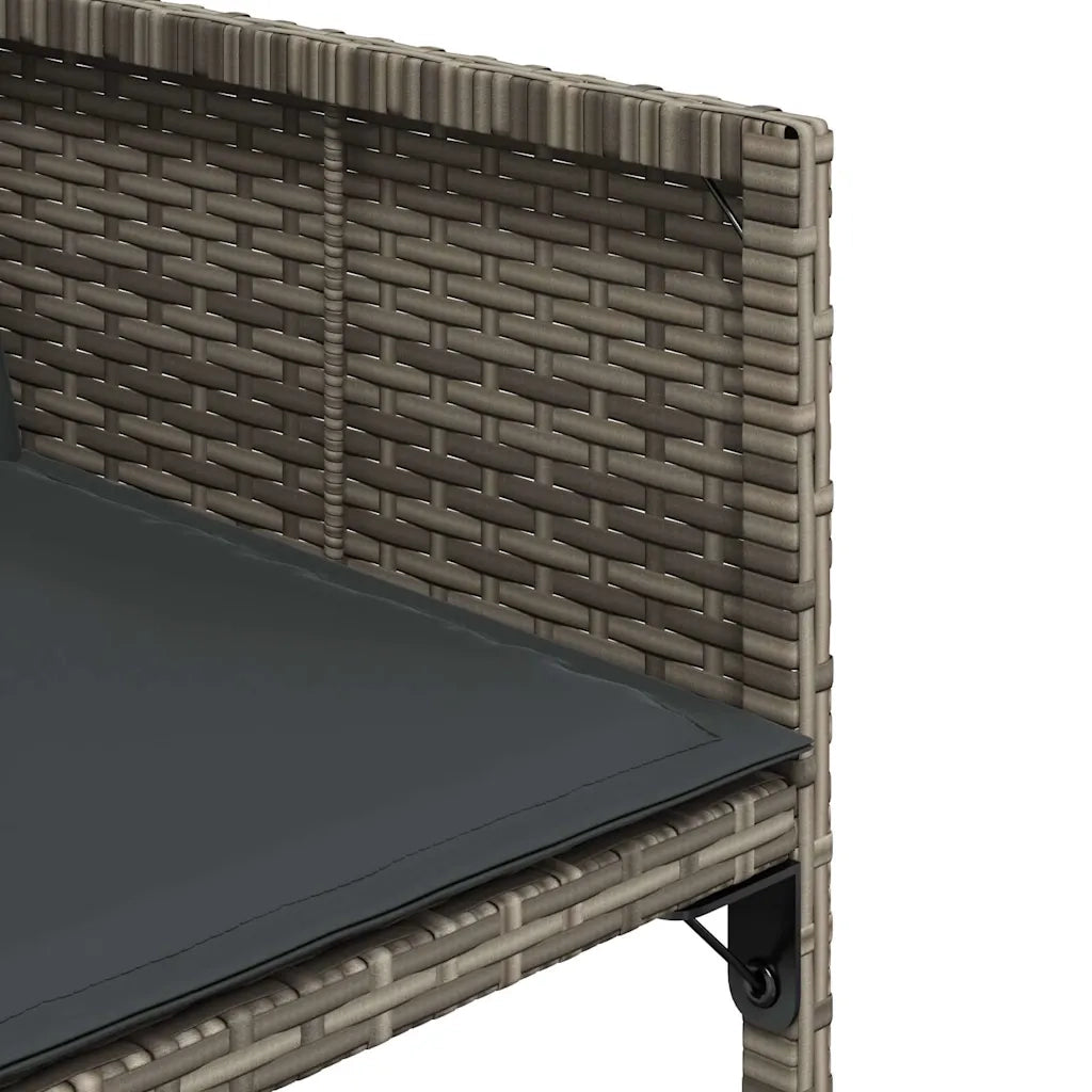Set da Pranzo da Giardino 9 pz con Cuscini in Polyrattan Grigio 3278149