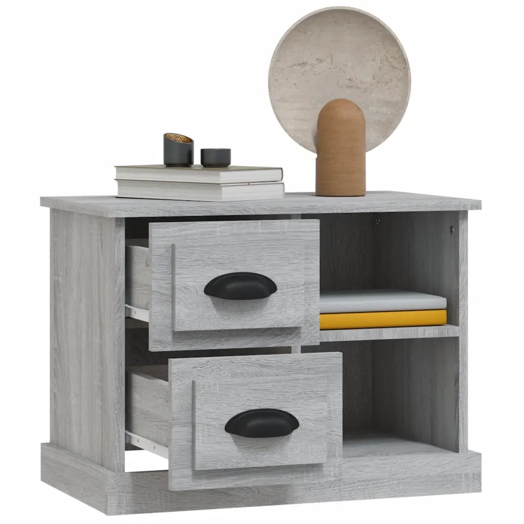 Comodino-Tavolino da notte Grigio Sonoma 60x35,5x45 cm