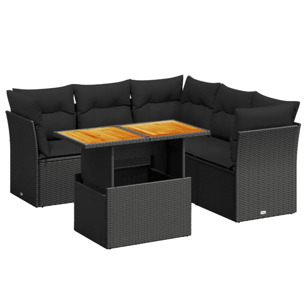 Set Divani da Giardino 5 pz con Cuscini in Polyrattan Nerocod mxl 88713
