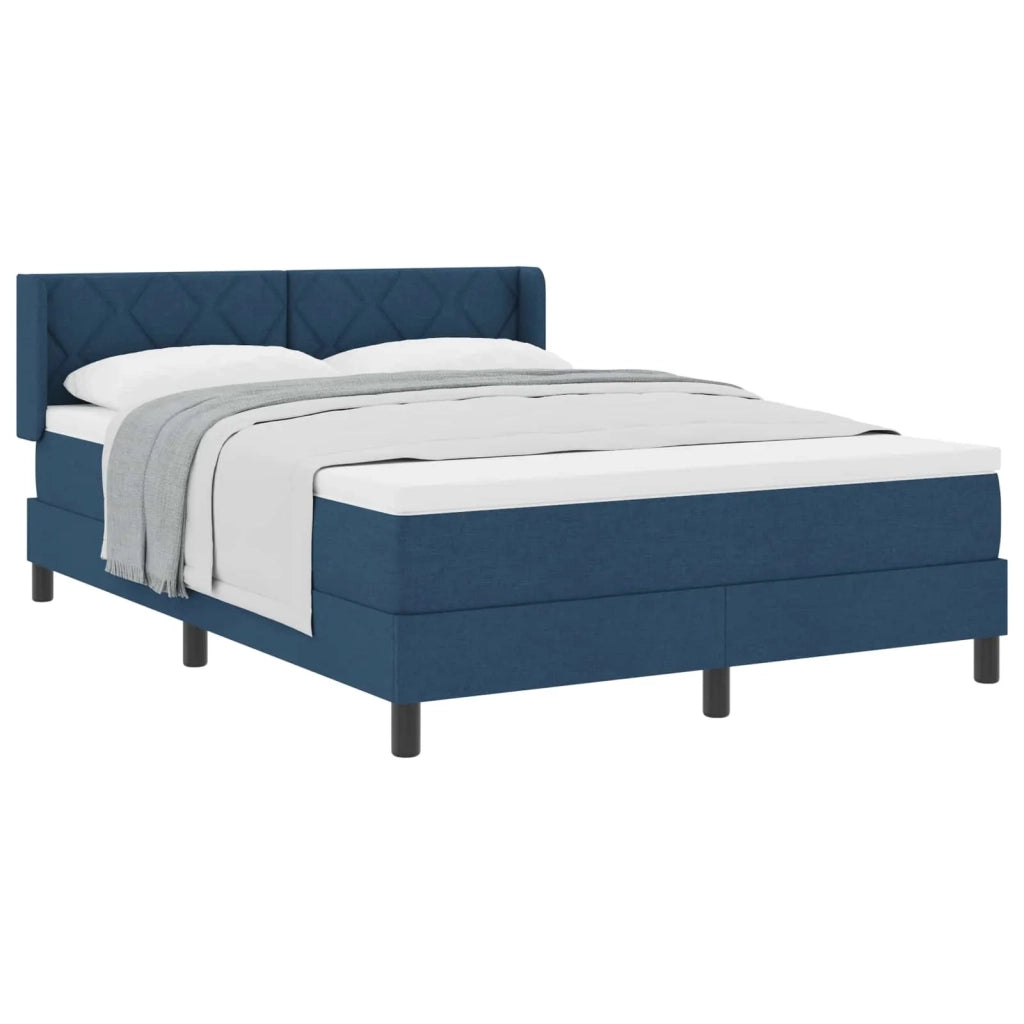 Letto a molle con testiera Blu 190 x 140 cm Tessuto 3341166