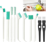 Set di 10 spazzole da pulizia con spazzole a getto, piccolo flacone di pulizia e spazzole da pulizia per graffiature di finestra per cucina e bagno