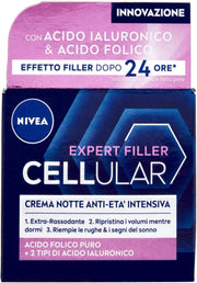 NIVEA CREMA NOTTE ANTI ETÀ INTENSIVA 50 ML CON ACIDO IALURONICO E FOLICO 24 H