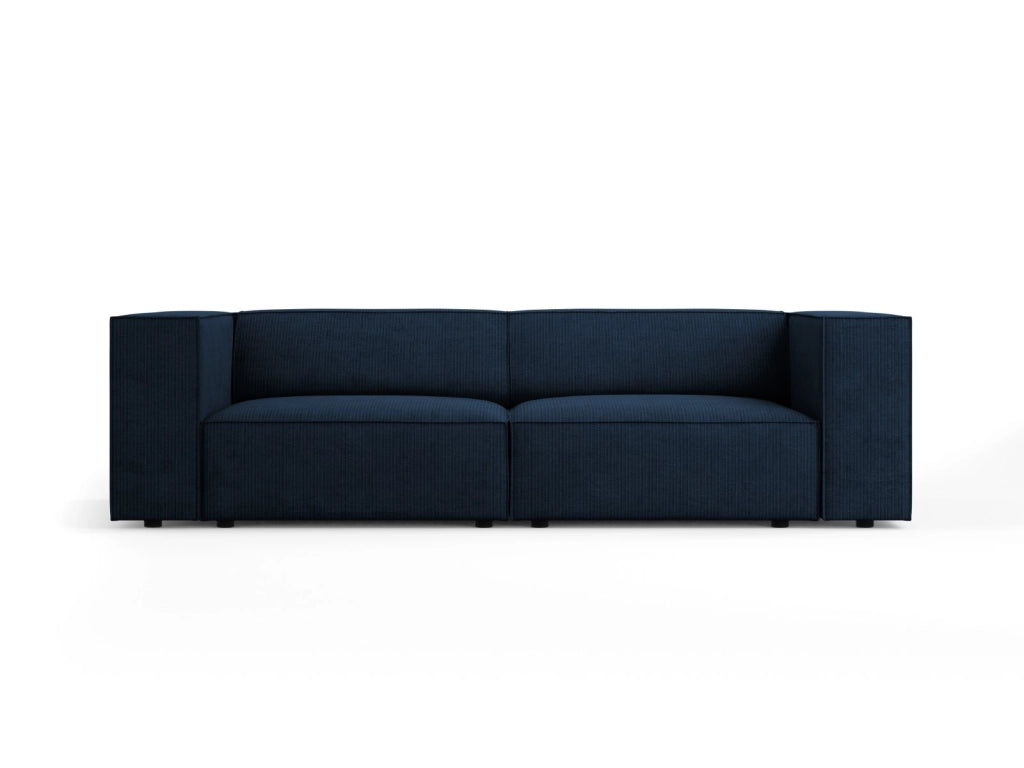 Cosmopolitan Design - Divano "Arendal" 3 posti in ciniglia con effetto a coste blu reale 