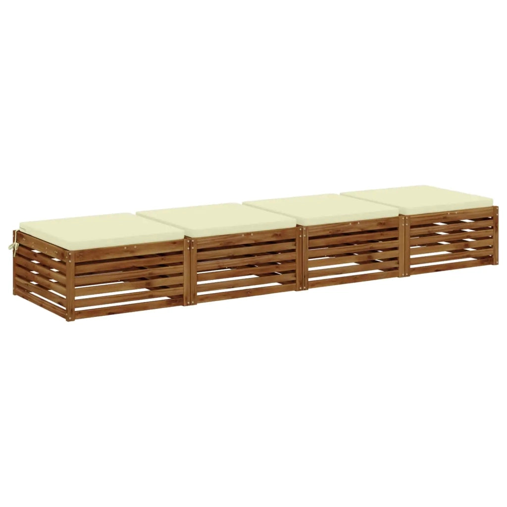 Cuscini per Sedia in 4 Pezzi SOEST 4 pz 100% Poliestere Crema 944678